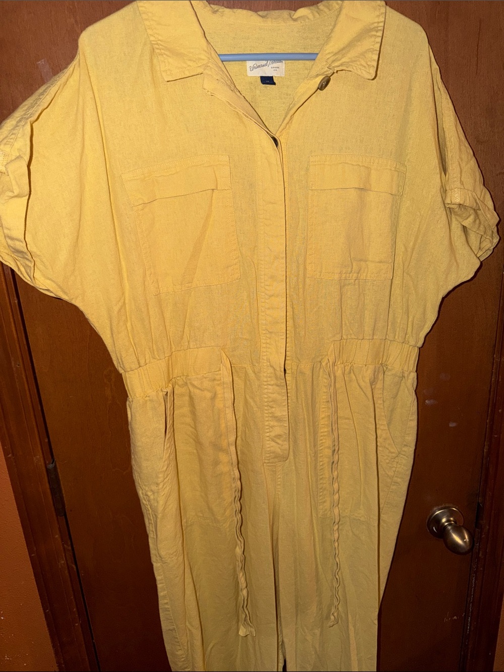 Universal Thread Yellow Button-Front Utility Jumpsuit